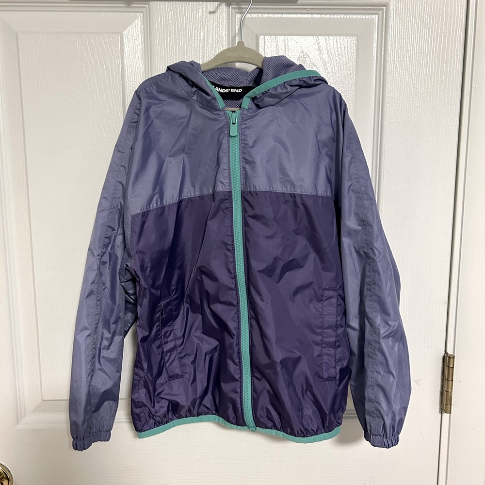 Lands End Girls Purple Windbreaker